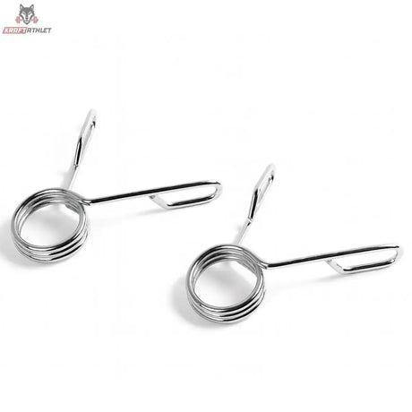 Titanium Strength OC1 Olympic Spring Collar als Paar in Schrägansicht: verchromte Federverschlüsse mit langen Griffbügeln