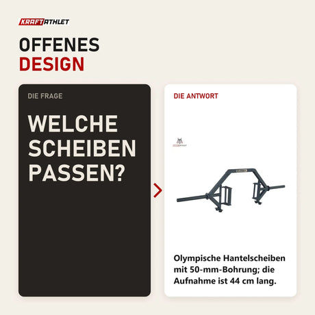 Frage und Antwort zu Titanium Strength Offene Hex-Bar Trap Bar: Welche Scheiben passen?