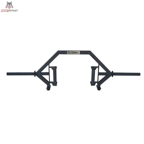 Titanium Strength Offene Hex-Bar Trap Bar in Schwarz, Frontansicht mit Hantelaufnahmen und Standfüßen
