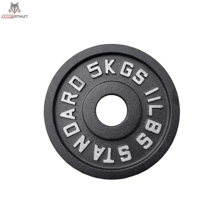 Titanium Strength Olympische Hantelscheiben Gusseisen 1,25–25 kg: einzelne 5-kg-Scheibe in Frontansicht