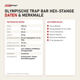 Technische Daten und Merkmale von Titanium Strength Olympische Trap Bar Hex-Stange als Tabelle