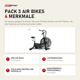 Titanium Strength Pack 3 Air Bikes mit 4 Merkmalen: Drei Air Bikes, Luftwiderstand, Für kleine Gruppen und Intervalle, Einsatzbereich professionell