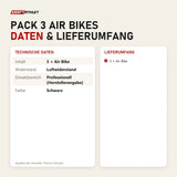 Technische Daten und Lieferumfang von Titanium Strength Pack 3 Air Bikes als Tabelle