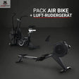 Titanium Strength Pack Air Bike + Luft-Rudergerät: beide Geräte auf dunklem Grund mit Titelgrafik