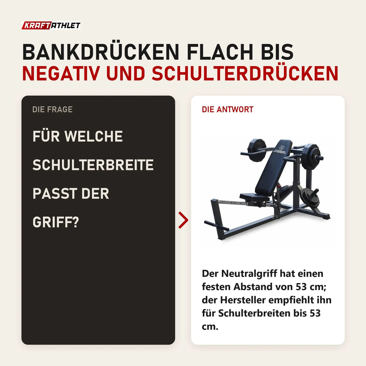 Frage und Antwort zu Titanium Strength PM50 Brust- und Schulterpresse: Für welche Schulterbreite passt der Griff?