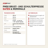 Technische Daten und Merkmale von Titanium Strength PM50 Brust- und Schulterpresse als Tabelle