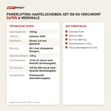 Technische Daten und Merkmale von Titanium Strength Powerlifting-Hantelscheiben-Set 150 kg verchromt als Tabelle