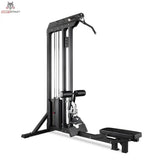 Titanium Strength PR60 Dual Lat Pulldown & Low Row in Seitenansicht mit Ruderbank und Kabelzug