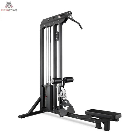 Titanium Strength PR60 Dual Lat Pulldown & Low Row in Seitenansicht mit Ruderbank und Kabelzug