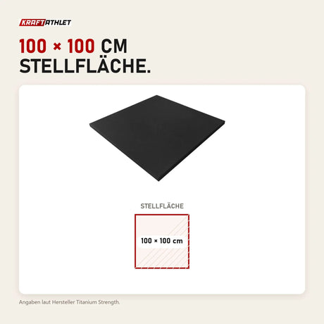 Maßbild Titanium Strength Premium Bodenschutzmatte 100 × 100 cm: Stellfläche 100 × 100 cm