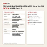 Technische Daten und Merkmale von Titanium Strength Premium Bodenschutzmatte 100 × 100 cm als Tabelle