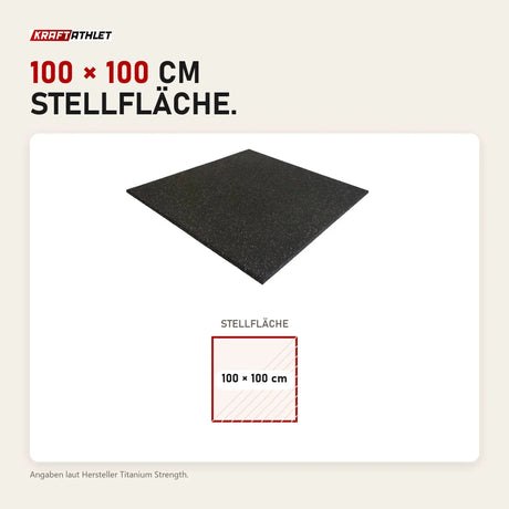 Maßbild Titanium Strength Premium Bodenschutzmatte weiß gefleckt 100 × 100 cm: Stellfläche 100 × 100 cm