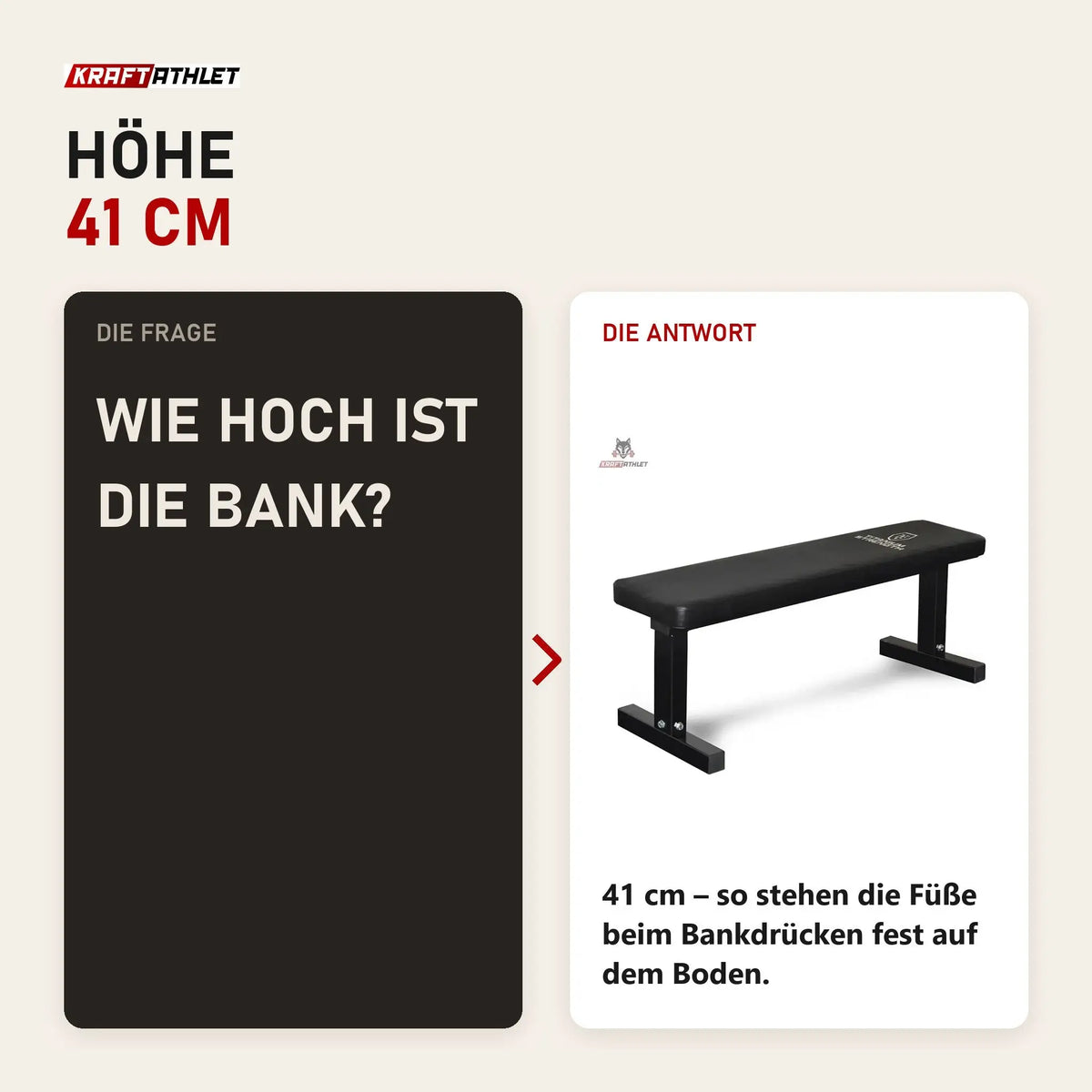 Frage und Antwort zu Titanium Strength Premium Flachbank 272BP: Wie hoch ist die Bank?
