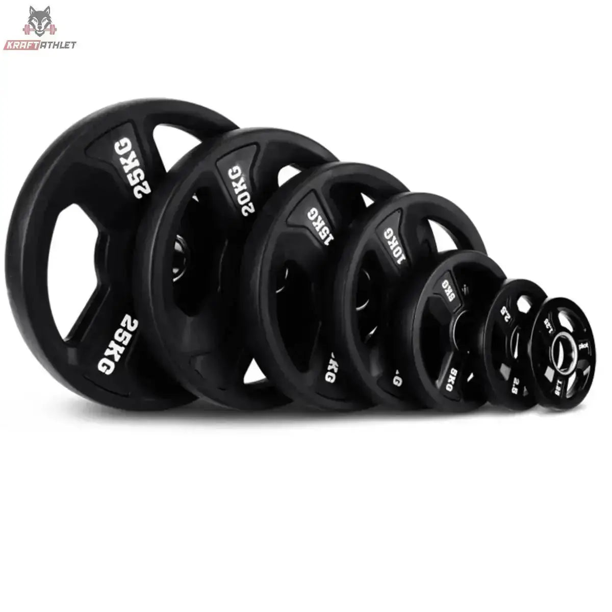 Titanium Strength Premium Tri-Grip Scheiben-Set 60 kg aufgereiht mit Dreifachgriff, Ausführung 120 kg
