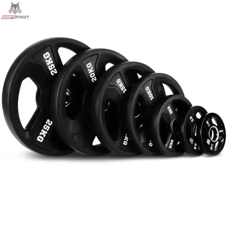 Titanium Strength Premium Tri-Grip Scheiben-Set 60 kg aufgereiht mit Dreifachgriff, Ausführung 150 kg