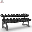 Titanium Strength Pro-PU-Kurzhantelset 2,5–25 kg mit Rack – Zweistöckiges Rack mit kompletter Hantelreihe