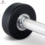Titanium Strength Pro PU Rundhantel-Set 2,5–50 kg mit 2 Racks, Nahaufnahme von Griff und PU-Kopf