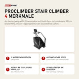 Titanium Strength ProClimber Stair Climber mit 4 Merkmalen: 15 Widerstandsstufen, Automatischer Stopp, Notaus an Display und Handlauf, Schnelltasten am Handlauf
