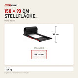 Maßbild Titanium Strength Professional Hip Thrust 131HT: Stellfläche 158 × 90 cm, Höhe 48 cm