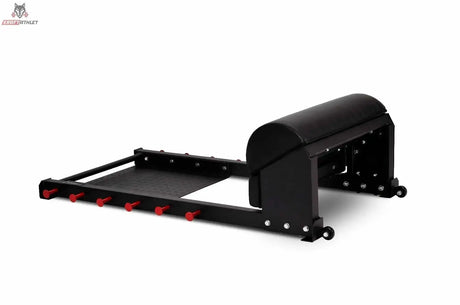Titanium Strength Professional Hip Thrust 131HT in Schwarz, Seitenansicht mit roten Scheibenaufnahmen