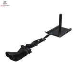 Titanium Strength PS12 Power Sled, Schrägansicht des Schlittens mit Stange und angelegtem Zuggurt