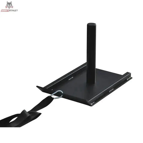Titanium Strength PS12 Power Sled, Seitenansicht der Bodenplatte mit Gewichtsstange und Zugöse