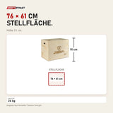 Maßbild Titanium Strength PWX Plyometrische Box aus Holz: Stellfläche 76 × 61 cm, Höhe 51 cm