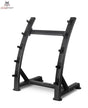 Titanium Strength Rack für feste Hanteln in Schrägansicht von links mit gebogenen Holmen