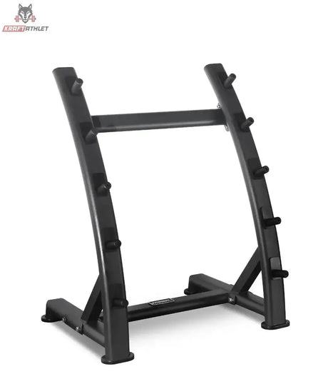 Titanium Strength Rack für feste Hanteln in Schrägansicht von rechts mit Querstrebe und Füßen