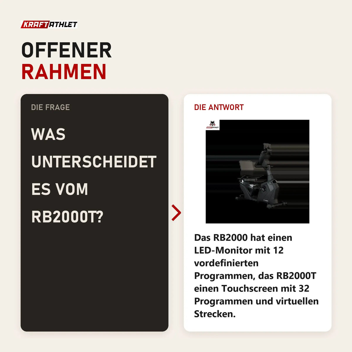 Frage und Antwort zu Titanium Strength RB2000 Liegeergometer Pro Series: Was unterscheidet es vom RB2000T?