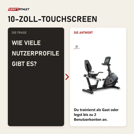 Frage und Antwort zu Titanium Strength RB900 TFT Liegeergometer Performance Series: Wie viele Nutzerprofile gibt es?