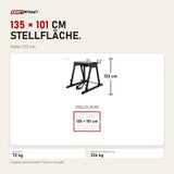 Maßbild Titanium Strength Reverse Hyper Extension RH226: Stellfläche 135 × 101 cm, Höhe 123 cm