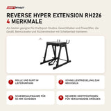 Titanium Strength Reverse Hyper Extension RH226 mit 4 Merkmalen: Rolle und Gurt im Lieferumfang, Schnellentriegelung zum Wechseln, Scheibenaufnahme für 50-mm-Scheiben, Mehrere Griffpositionen für verschiedene Größen