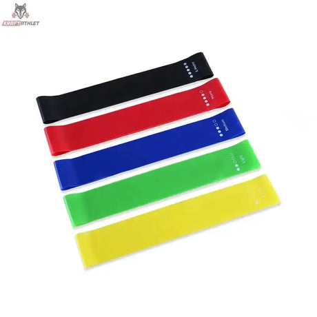 Titanium Strength RLBK Mini Loop Bands im Beutel, fünf Bänder in Schwarz, Rot, Blau, Grün und Gelb gestaffelt