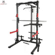 Titanium Strength RM10 Deluxe Multipower und Rack mit Lat und Row – Frontansicht mit roten Sicherheitsablagen