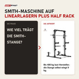 Frage und Antwort zu Titanium Strength RM20 Multipower und Rack: Wie viel trägt die Smith-Stange?