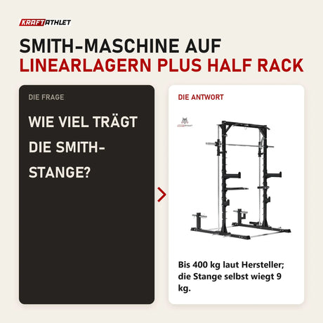 Frage und Antwort zu Titanium Strength RM20 Multipower und Rack: Wie viel trägt die Smith-Stange?