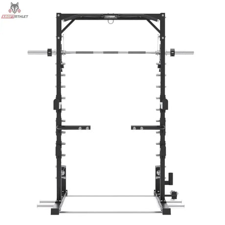 Titanium Strength RM20 Multipower und Rack – Frontansicht mit Klimmzugstange und Führungsstange