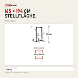 Maßbild Titanium Strength RM20 Multipower und Rack: Stellfläche 165 × 194 cm, Höhe 218 cm