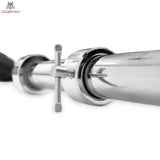 Titanium Strength Safety Squat Bar, Detail der Hantelhülse mit Verschlussmechanismus