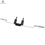 Titanium Strength Safety Squat Bar in Chrom, Seitenansicht mit gebogener Stange und Polstern