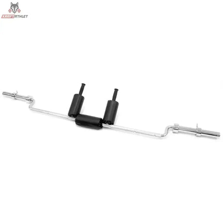 Titanium Strength Safety Squat Bar in Chrom, Seitenansicht mit gebogener Stange und Polstern