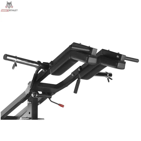 Titanium Strength SC250 Kniebeugenmaschine 3 in 1, Detail der gepolsterten Schulterauflage mit Griffen und Hantelaufnahme
