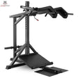 Titanium Strength SC250 Kniebeugenmaschine 3 in 1, Schrägansicht in Schwarz ohne Hantelscheiben mit Plattform und Schulterpolstern