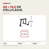 Maßbild Titanium Strength Seal Row Bench Chinesische Ruderbank: Stellfläche 160 × 116,5 cm, Höhe 95 cm