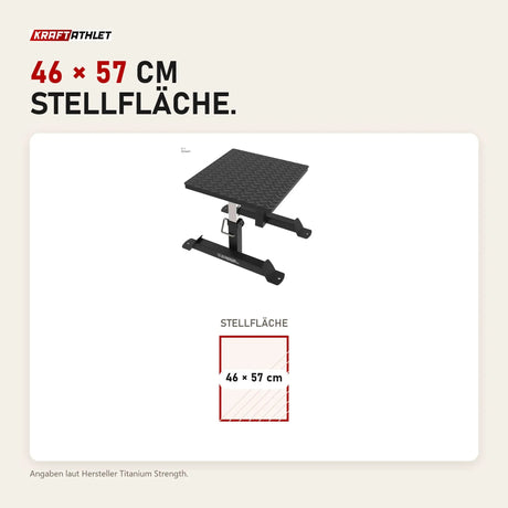 Maßbild Titanium Strength SQBX Höhenverstellbare Plyo/Squat-Box: Stellfläche 46 × 57 cm