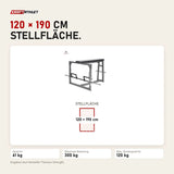 Maßbild Titanium Strength SRC90 Seal Row Bench inkl. Stange: Stellfläche 120 × 190 cm
