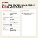 Technische Daten und Lieferumfang von Titanium Strength SRC90 Seal Row Bench inkl. Stange als Tabelle