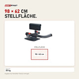 Maßbild Titanium Strength SS120 Sissy Squat: Stellfläche 98 × 62 cm