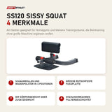 Titanium Strength SS120 Sissy Squat mit 4 Merkmalen: Schaumrollen und Wadenpolster in 4 Positionen, Große rutschfeste Fußplatte, Mit Körpergewicht oder Zusatzgewicht, Stahlrohrrahmen pulverbeschichtet